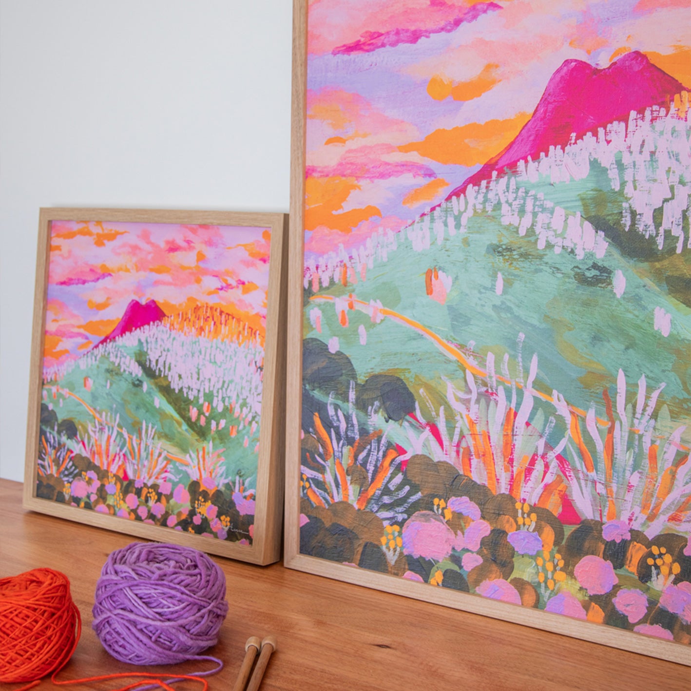 Sunset over Mount Jagungal and Grey Mare Range Print