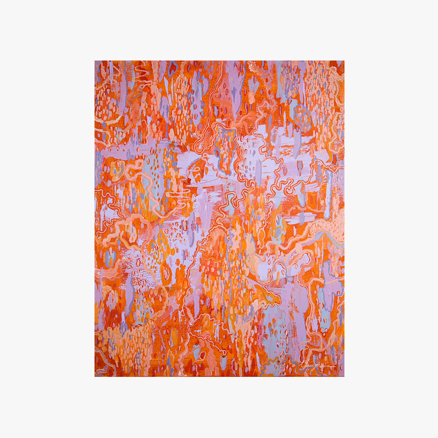An unframed fine art print of an original abstract artwork inspired by the Scribbly Gum tree created by Lizzy Ann Art.