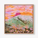 A floating framed fine art print of an original landscape artwork painting of the Grey Mare range and Mount Jagungal in Kosciuszko National Park created by Lizzy Ann Art.