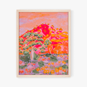 A colourful framed fine art print painting of Mount Kimo in Gundagai created by Lizzy Ann Art.